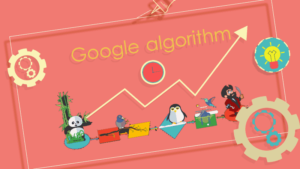 Google algorithm pink infographic