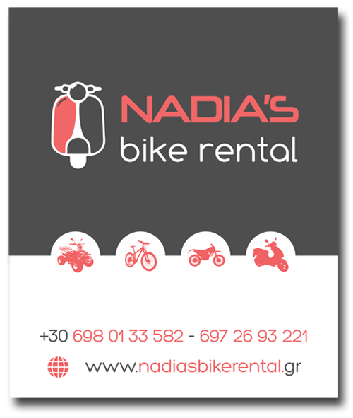 Road sign graphic design for Nadias bike rentals