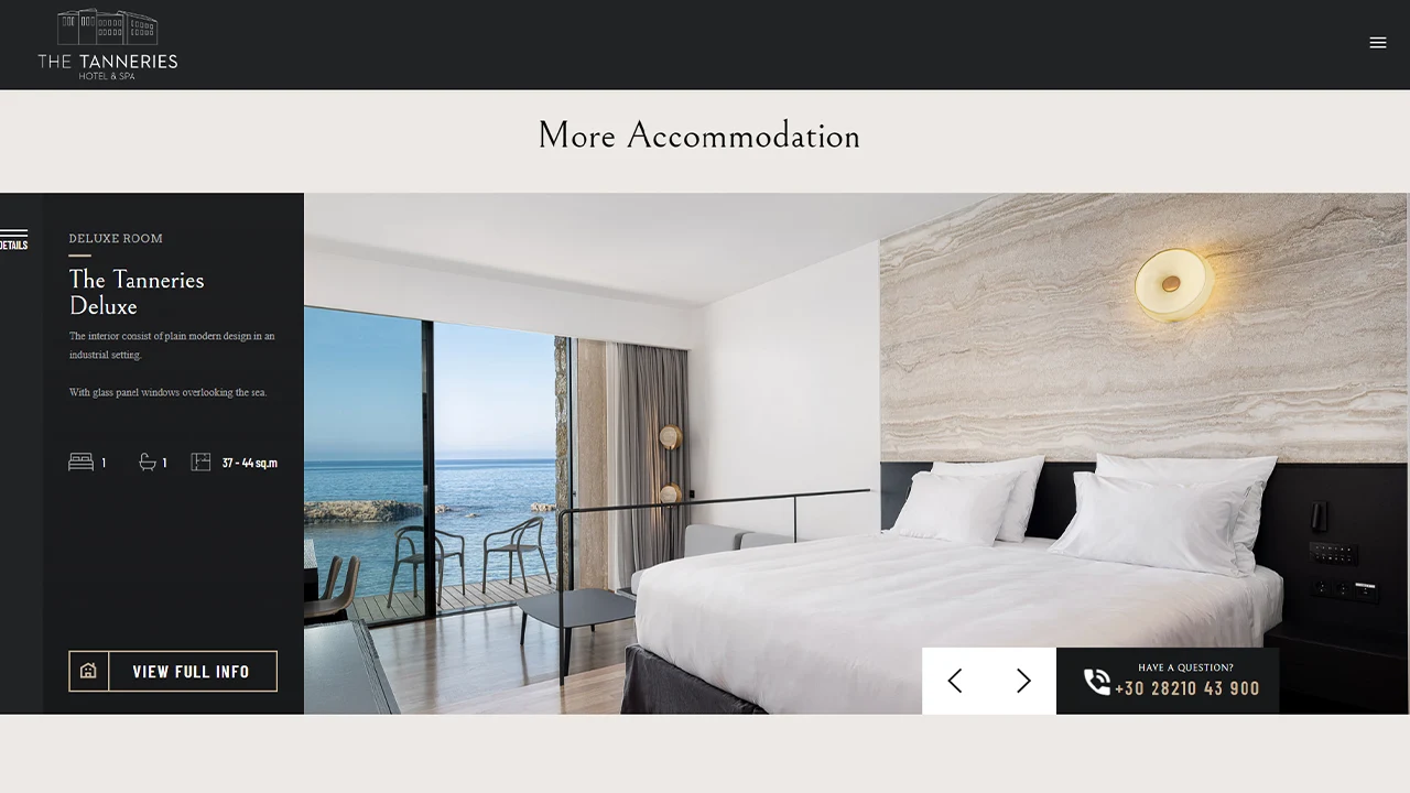 Απεικόνιση της ιστοσελίδας του The Tanneries hotel στα Χανιά της Κρήτης
